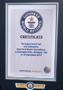 Framed World Records Certificate.