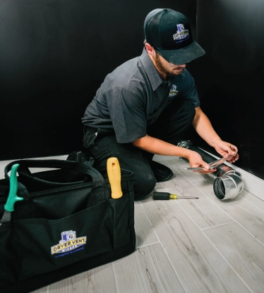 A dryer duct line being replaced by a Dryer Vent Wizard professional.