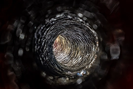 View inside of a dryer vent.