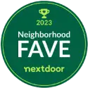 Nextdoor Neighborhood Fave 2023 logo.