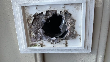 Clogged int in a dryer vent
