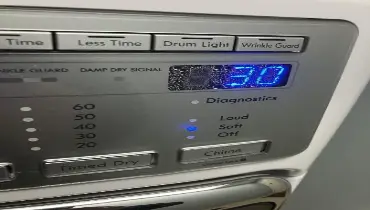 A dryer with condensation building up in the control panel.